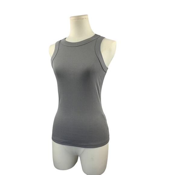 Women's Madewell Gray Soft Stretchy Polyester Tank Top - Size XXS - Picture 2 of 7